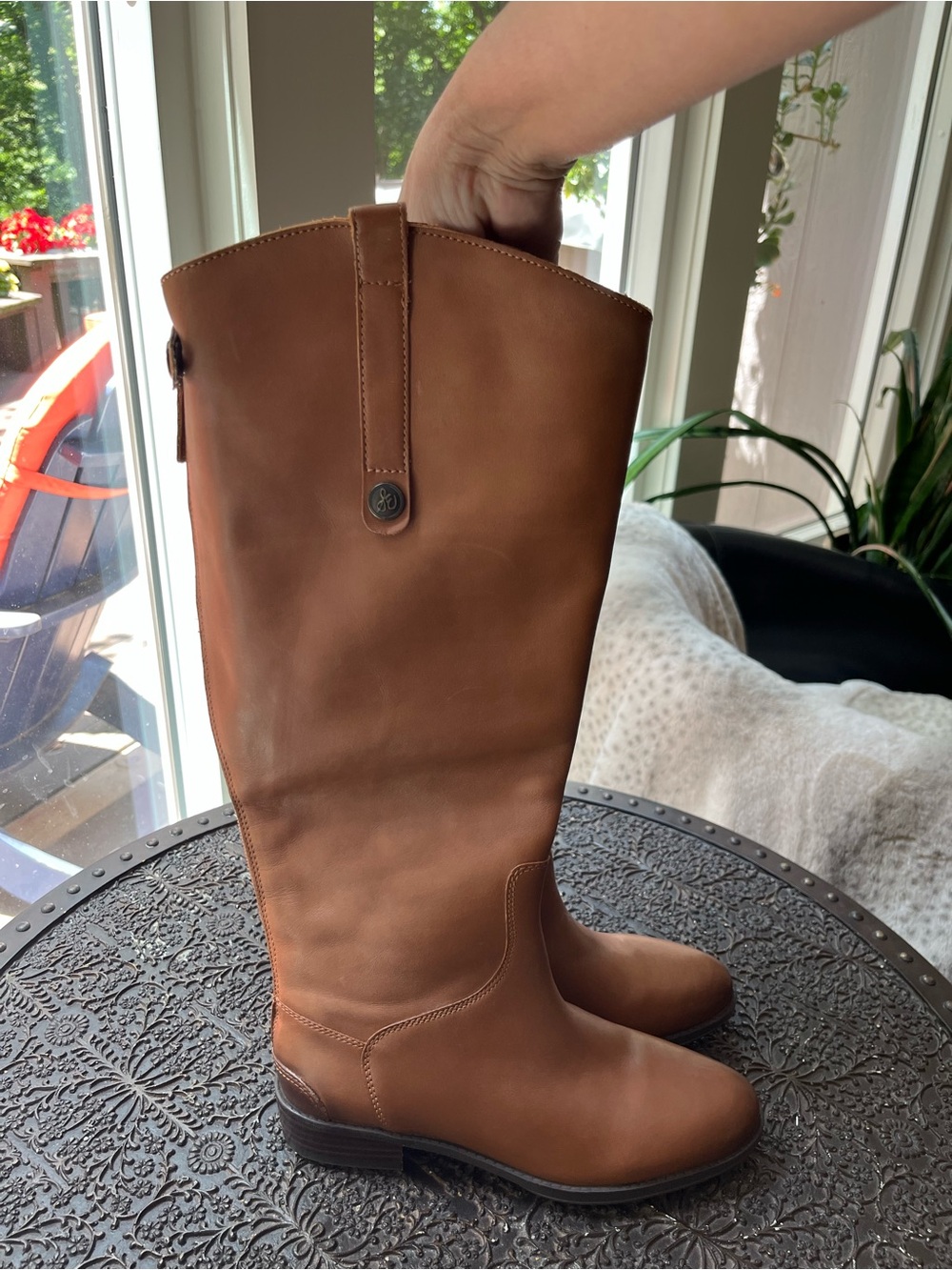 SAM EDELMAN PENNY RIDING BOOTS IN WHISKEY LEATHER 6.5 - Picture 8 of 16